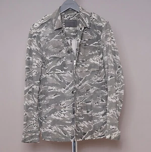 ALL SAINTS Leather Shirt Jacket SMALL Mens Camo S Biker Military Grail ESCO - Picture 1 of 19