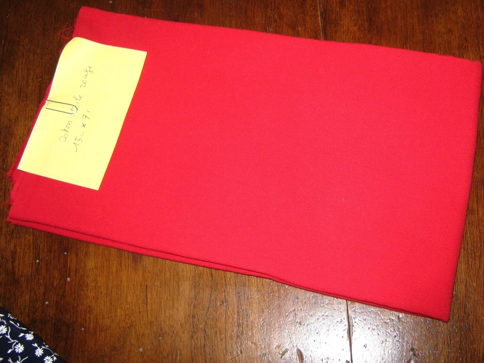 tissu ancien Coupon Toile Rouge  71 x 150 - Photo 1/1