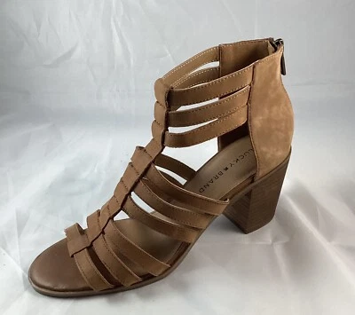 Lucky Brand KYNDRAH Brown Leather Gladiator Block Heel Women’s Size 10 NWT - Image 1 of 4