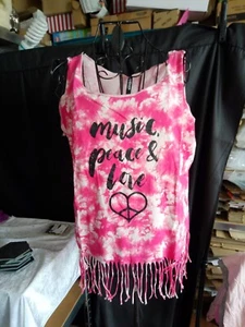 Top/Batik/pink/weiß/Fransen/neu/Gr.M - Bild 1 von 6