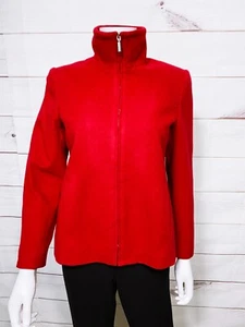 Petite Sophisticate Womens Blazer Jacket Size 6 Red Full Zip Lined Wool Blend - Picture 1 of 7