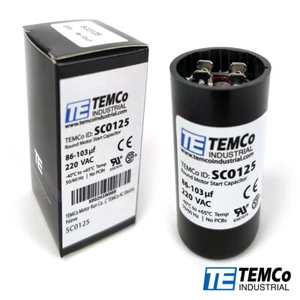 TEMCo 86-103 uf/MFD 220 VAC volts Round Start Capacitor 50/60 Hz -Lot-1 - Picture 1 of 4