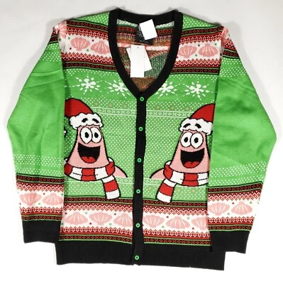 Spongebob Squarepants Christmas Cardigan Forever 21 Womens M Nickelodeon NWT - Image 1 of 4