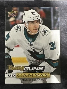 2019-20 Upper Deck UD Canvas Young Guns C100 Mario Ferraro San Jose Sharks - Picture 1 of 2