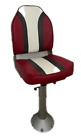 Folding Boat Seat & Adjustable 360° Pedestal, Seat Height 58Cm - 74Cm