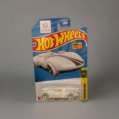 2023 Hot Wheels Experimotors Braille Racer Twin Mill White Car For The Blind - Image 1 of 4