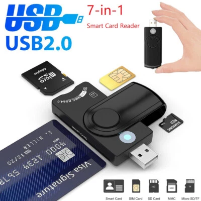 7-in-1 Smart USB 2.0 Micro TF SD SIM ID Memory Card Reader Adapter for Laptop PC - Image 1 of 4