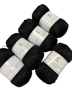 Good Old Fashioned DK Glitter Knitting/ Crochet Yarn 5x100g 100% Acrylic 40