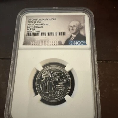 2022-D Nina Otero Warren Women Quarter NGC MS69 Early Release - Image 1 of 2