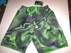 New Nike green black boys swim swimsuit trunks shorts elastic waist drawstring 5 - Picture 1 of 2