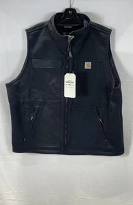 NWT Carhartt Super Dux Black Sherpa Lined Rain Defender Vest Mens Size XL - Picture 1 of 8