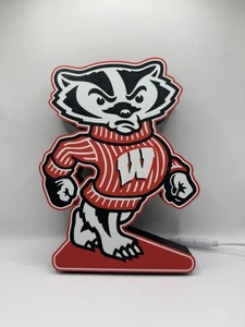 Bucky Badger Wisconsin Badgers - Light Up LED Sign - Picture 1 of 9