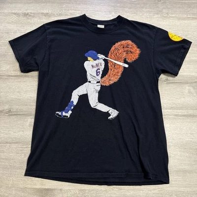 Jeff McNeil Shirt New York Mets Baseball Men’s Black Tee Large Cotton MLB L - Image 1 of 4