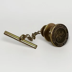 10k GF Wellesley Country Club Pin w Chain Gold Filled Adams Bowl 1972- 3.9g Pin - Picture 1 of 9