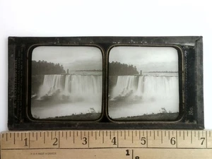 Niagarafälle Stereoansicht Henry Hollister Antik um 1858 GLAS Montierung - Bild 1 von 3