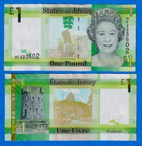 Jersey 1 Pound 2018 P-32b QE  II  UNC Banknote -  Sign Richard Bell - Foto 1 di 4