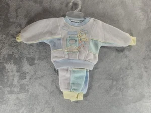 Vntg Bright Future Long Sleeve Two Piece Up To 3 Months Multicolor Train Baby - Picture 1 of 12
