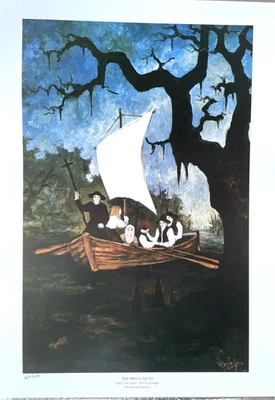 GEORGE RODRIGUE SAGA DE LOS CAJUNES - PRIMEROS CAJUNES - ACADIE AU REVOIR 18 X 24 #LTD Foto 1 de 4