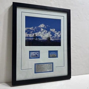 “Alaska’s Majestic Mt. McKinley” Framed picture/pin/stamp - Picture 1 of 20