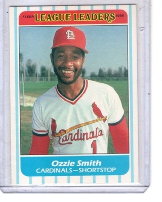 1986 Fleer Major League Leaders - Ozzie Smith #42 - Image 1 of 2