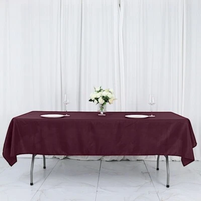 6 pcs 54x96" Polyester RECTANGULAR Tablecloths Wedding Party Table Linens SALE - Image 1 of 3