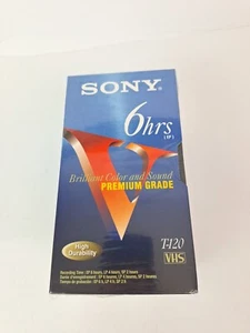 SONY Confezione 4 Nastri VHS T-120 Premium Grade Nuovi mai aperti 6 ore - Foto 1 di 3