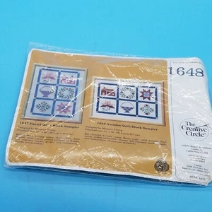 Cross Stitch CREATIVE CIRCLE Autumn Quilt Block Sampler #1648 Vintage Needlework - Picture 1 of 3