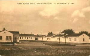 DICKINSON, NORTH DAKOTA, WEST PLAINS MOTEL, VINTAGE POSTCARD - Picture 1 of 2