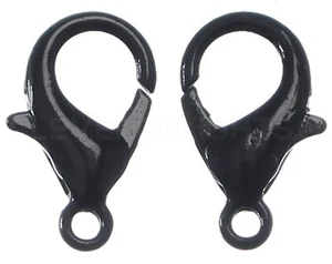 100 Stück - 14x8 mm Karabiner - dunkelschwarz - Schmuckzubehör Krallenverbinder - Bild 1 von 3