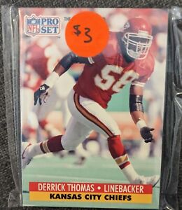 1991 Pro Set NFL Football 20 Card Pack Derrick Thomas Kansas City Chiefs