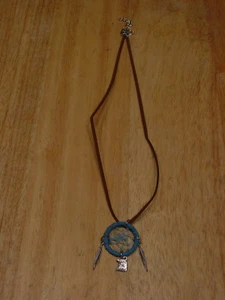 DREAMCATCHER EAGLE HEAD FEATHER NECKLACE ( TURQUOISE ) - Picture 1 of 2