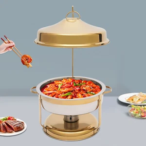 Runde Chafing Dishes für Buffet 2er Set, 9,5 Quart Edelstahl - Bild 1 von 9