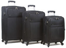 Dejuno Tuscany 3-Piece Lightweight Spinner Luggage Set - Black