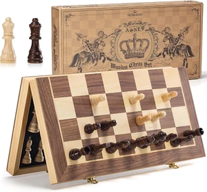 Upgraded Magnetic Chess Set, 15" Tournament Staunton Wooden Chess Board Game ... - Picture 1 of 1