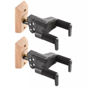 2x Hercules Wood Block Auto-Swivel Wall Guitar Hanger/Holder w Neck Adjustment - Picture 1 of 2