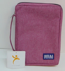 Medium Bible Cover HOPE & A FUTURE Pink Canvas, Fits Books 6 5/8"x9 5/8"x1 3/4" - Picture 1 of 5