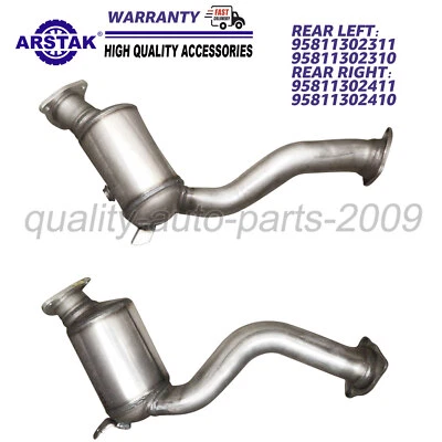 RH+LH Rear Catalytic Converters For Porsche Cayenne 2011-2018 S Hybrid 3.0L V6 - Image 1 of 4