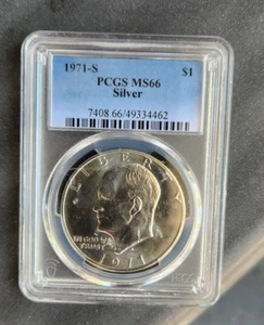 1971 s uncirculated 40% silver Eisenhower dollar PCGS MS 66 - Picture 1 of 2