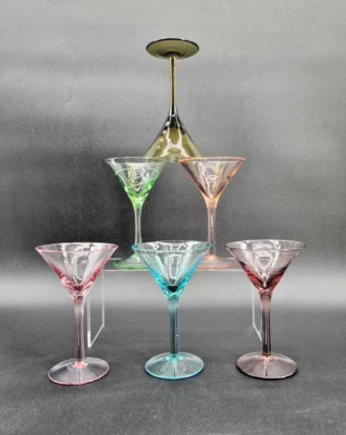 Vintage Luigi Bormioli Gallerie, Etched Cordial Cocktail Martini Glasses (set 6) - Image 1 of 4