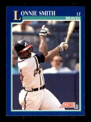 1991 Baseball Score Lonnie Smith Atlanta Braves #543 - Image 1 of 2