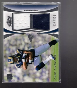 A6902- 2012 Topps Prime Dual Relics #DRCG Chris Givens Jersey /235 - NM-MT - Picture 1 of 2
