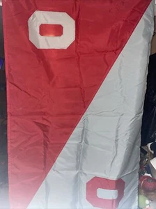 Scarlet And Grey Block O Flag - Picture 1 of 19