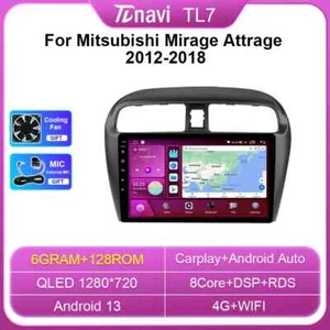 For Mitsubishi Mirage Attrage 2012-2018 Car Radio CarPlay GPS Auto Player Screen - Picture 1 of 32
