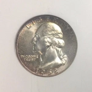1958 Washington Quarter MS 65 NGC - TONING - SKU#8034 - Picture 1 of 4