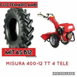 GOMMA PNEUMATICO AGRICOLO TRATTORE 400 12 4 00 12 B12 MITAS 4 TELE CALESSE APE- - Foto 1 di 2