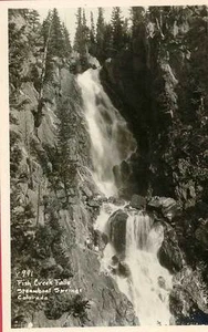1930 STEAMBOAT SPRINGS CO Fish Creek Falls FOTO REAL postal RPPC - Imagen 1 de 1