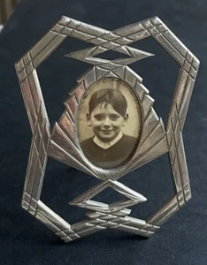 Small Metal ART DECO Photo Holder to Table Decor Croisillons 1930’s Photo Holder - Picture 1 of 8
