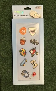 Clog Charms ORLY 10 Pack Boys Games Fun Guitar Drums Skateboard Baseball Shark - Picture 1 of 2