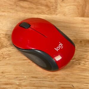 Logitech M187 Red/Black 2.4 GHz Wireless Bluetooth 1000-DPI Optical Mini Mouse
