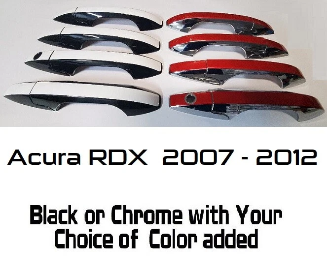 Sobreposições de maçaneta de porta personalizadas pretas ou cromadas 2007 - 2012 Acura RDX VOCÊ ESCOLHE A COR - Imagem 1 de 4